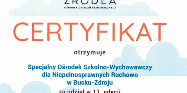 dzień pustej klasy _certyfikat góra