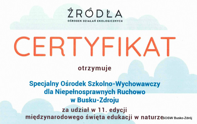 dzień pustej klasy _certyfikat góra